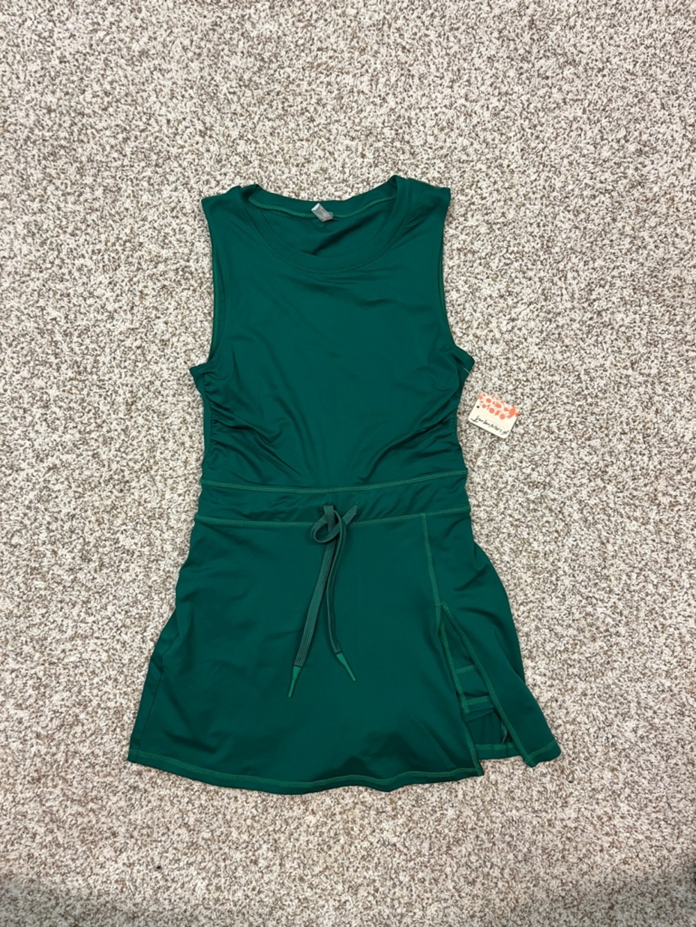 Free People Heritage Green Backless Tank Dress with shorts and pockets